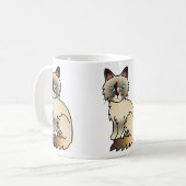 Tortie Point Birman / Ragdoll Cat Kaffeetasse (Vorderseite Links)
