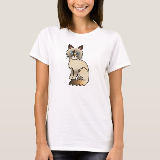 Tortie Point Birman / Ragdoll Cat T-Shirt (Vorderseite)