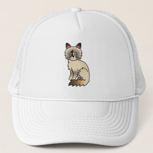 Tortie Point Birman / Ragdoll Cat Truckerkappe (Vorderseite)