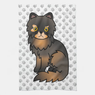 Tortie Point Persischer Niedlicher Cartoon Cat Ill Geschirrtuch