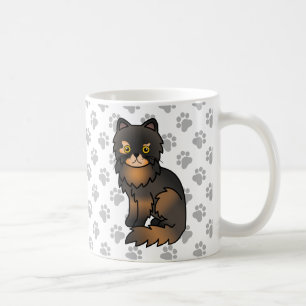 Tortie Point Persischer Niedlicher Cartoon Cat Ill Kaffeetasse