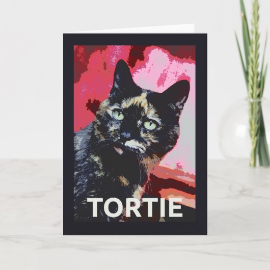 TORTIE Tortoiseshell Cat Card Karte (Vorderseite)