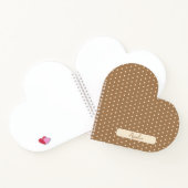 Tortilla Brown und beige Polka-Punkte Herz Notizblock (Innenseite)