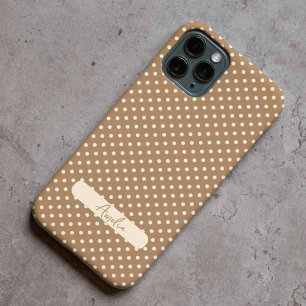 Tortilla Brown und beige Polka-Punkte iPhone 15 Pro Max Hülle