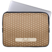 Tortilla Brown und beige Polka-Punkte Laptopschutzhülle (Vorderseite)