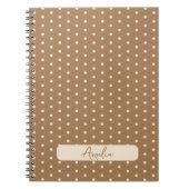 Tortilla Brown und beige Polka-Punkte Notizblock (Vorderseite)