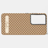 Tortilla Brown und beige Polka-Punkte Samsung Galaxy Hülle (Linke Seite)