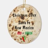 Tortilla & Chile Red or Green Santa Fe Southwest Keramik Ornament (Links)