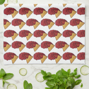 Tortilla Chips und Dip Tomato Salsa Mexican Food Geschirrtuch