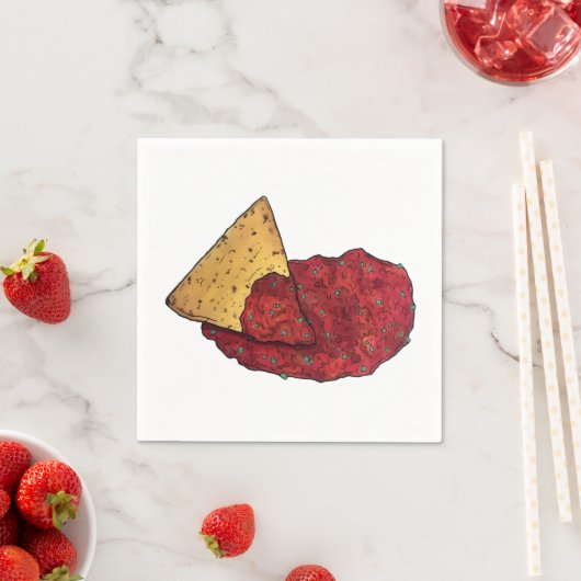 Tortilla Chips und Dip Tomato Salsa Mexican Food Serviette (Beispiel)