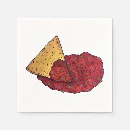 Tortilla Chips und Dip Tomato Salsa Mexican Food Serviette (Vorderseite)