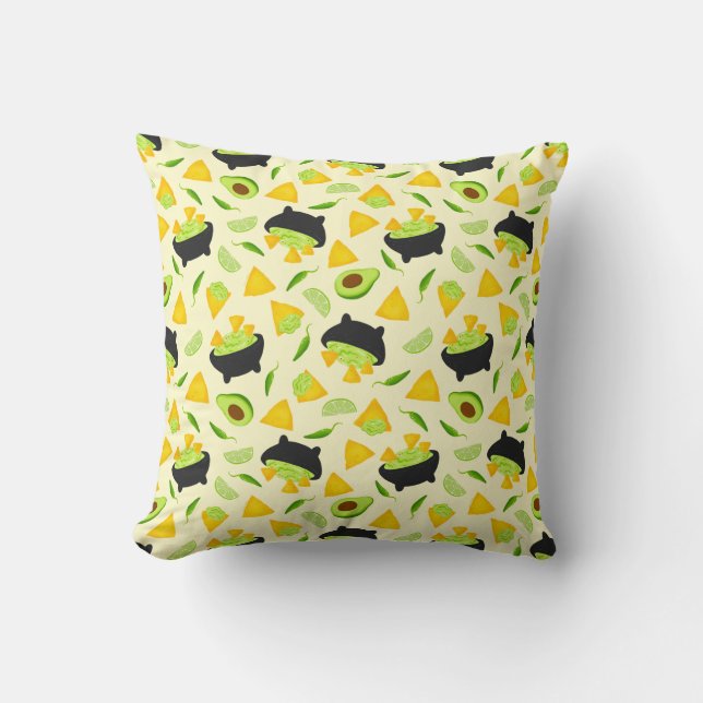 Tortilla Chips und Guacamole Muster Kissen (Vorderseite)