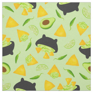 Tortilla Chips und Guacamole Muster Stoff