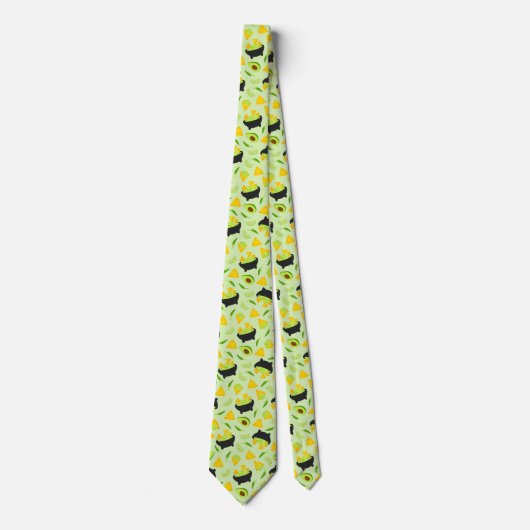 Tortilla Chips und Guacamole Pattern Neck Tie Krawatte (Vorderseite)