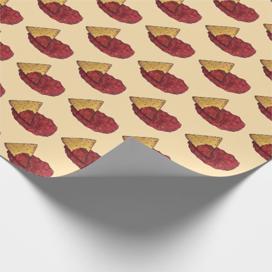 Tortilla Chips und Tomato Salsa Snack Food Feinsch Geschenkpapier (Ecke)