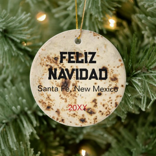 Tortilla Personalized Zia Christmas Gift Keramik Ornament (Baum)