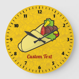 Tortilla Sandwich Wrap Clock Große Wanduhr