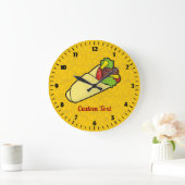 Tortilla Sandwich Wrap Clock Große Wanduhr (Zuhause)