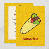 Tortilla Sandwich Wrap Einladung (Vorne/Hinten)