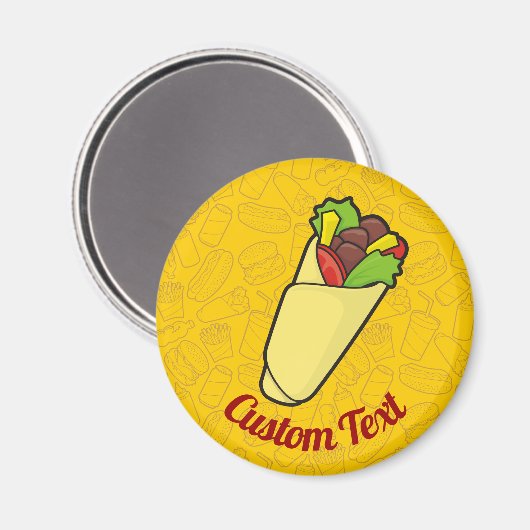 Tortilla-Sandwich-Wrap-Magnet Magnet (Vorderseite/Rückseite)