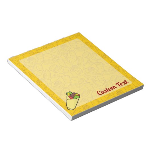 Tortilla Sandwich Wrap Notepad Notizblock (angewinkelt)