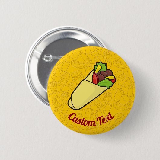 Tortilla Sandwich Wrap Pinback Button (Vorne & Hinten)