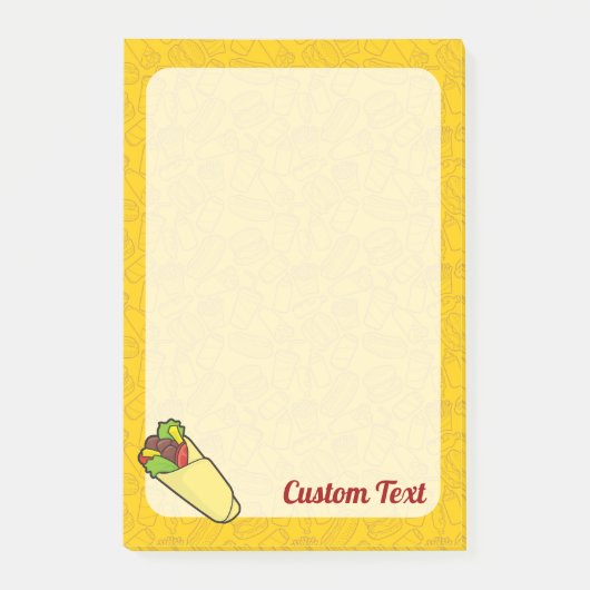 Tortilla Sandwich Wrap Post-it Klebezettel (Vorderseite)