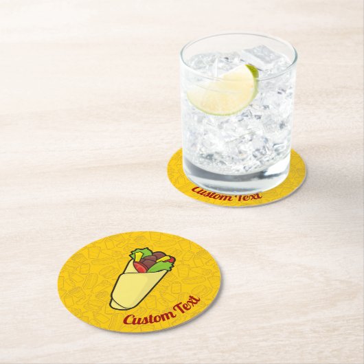 Tortilla Sandwich Wrap Round Paper Untersetzer (Vor Ort)