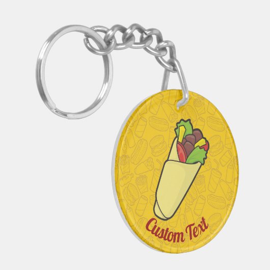 Tortilla Sandwich Wrap Schlüsselanhänger (Vorderseite links)