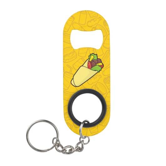 Tortilla Sandwich Wrap Schlüsselanhänger Flaschenö Mini Flaschenöffner (Vorderseite)