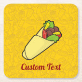 Tortilla Sandwich Wrap Square Paper Untersetzer (Vorderseite)
