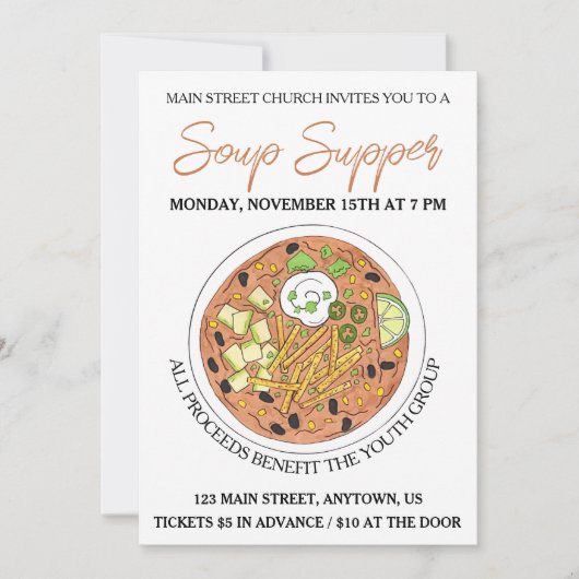 Tortilla Soup Cookoff Competition Supper Food Einladung (Vorderseite)