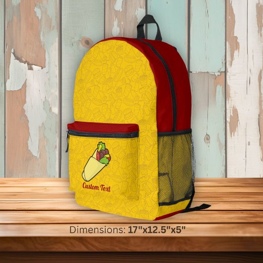 Tortilla Wrap Bedruckter Rucksack