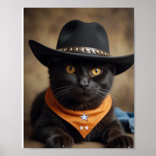 Tortishell Cat Cowboy Poster (Vorne)
