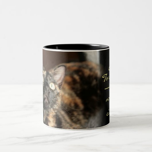 Tortitude mug - tortoiseshell cat zweifarbige tasse (Mittel)