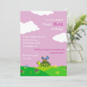 Tortoise and Bird - Einladungen zum Kindergeburtst (Stehend Vorderseite)