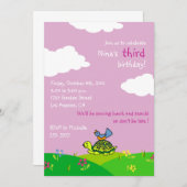 Tortoise and Bird - Einladungen zum Kindergeburtst (Vorne/Hinten)