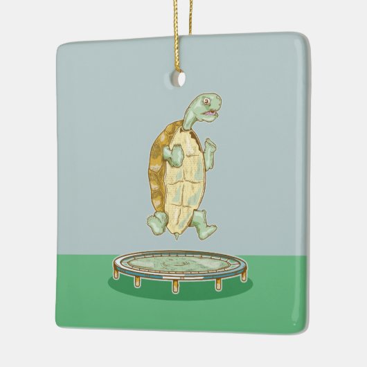 Tortoise auf einem Trampolin Keramikornament (Links)