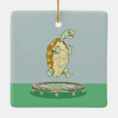 Tortoise auf einem Trampolin Keramikornament (Rückseite)