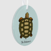 Tortoise auf hellblauen Acrylschmuck Ornament (Vorderseite)