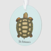 Tortoise auf hellblauen Acrylschmuck Ornament (Vorderseite)