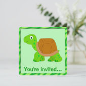Tortoise Birthday Einladung (Stehend Vorderseite)