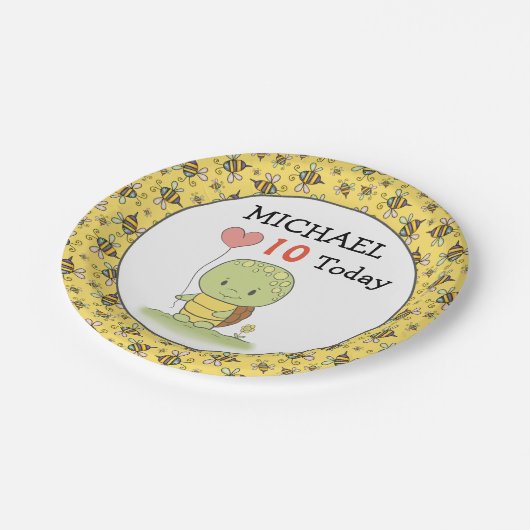 Tortoise Birthday Pappteller (Schrägansicht)