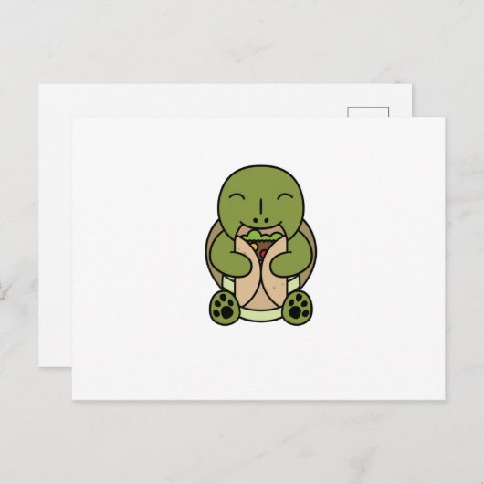 Tortoise Burrito Lover Postkarte (Vorne/Hinten)