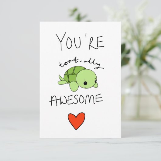 Tortoise Card RSVP Karte (Stehend Vorderseite)