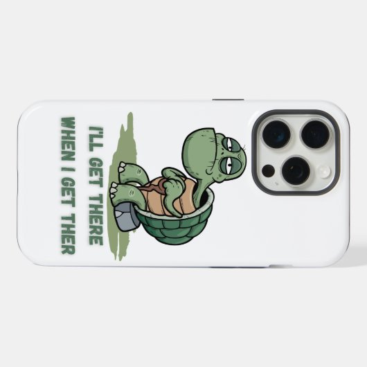 Tortoise cartoon tshirt iPhone hülle (Rückseite (Horizontal))