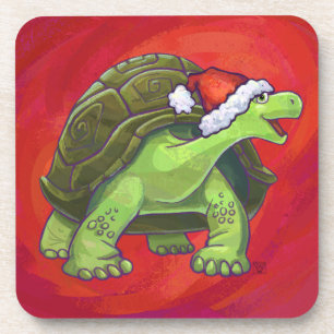 Tortoise Christmas Getränkeuntersetzer