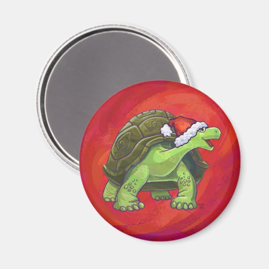 Tortoise Christmas Magnet (Vorderseite/Rückseite)