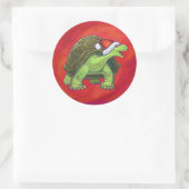 Tortoise Christmas Runder Aufkleber (Tasche)