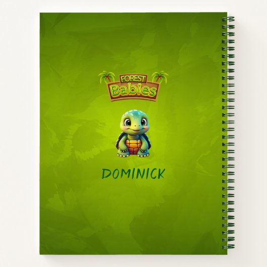 Tortoise Cute Box Turtle Jungle Welcome Animal 🐢 Notizblock (Rückseite)